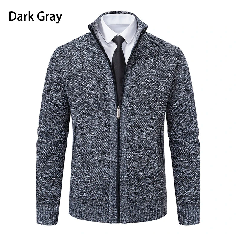 Men's Casual Stand Collar Sweater Zipper Cardigan The Clothing Company Sydney