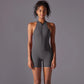 Hollow Backless Sport Jumpsuit Short Woman One Piece Gym Outfit Sleeveless Zipper Fitness Overalls Yoga Romper