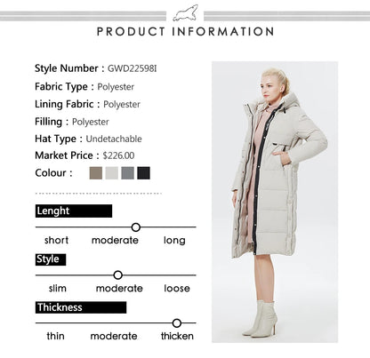 Women's Outwear Parka Super Long Warm And Windproof Zipper Cotton Coat Winter Jackets - The Clothing Company Sydney
