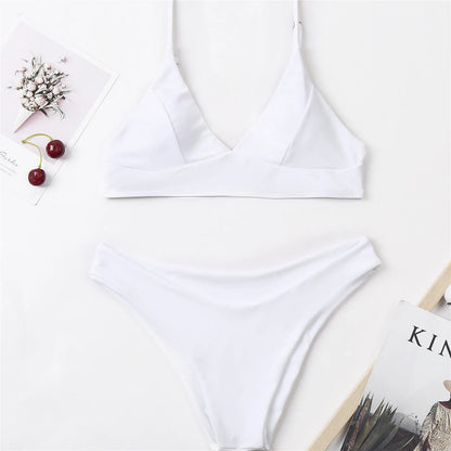 2 Piece Women's Push Up High Cut Bikini Set Two Piece Low Waist Swimsuit Fashion Swimming Set With Chest Pad Swimwear - The Clothing Company Sydney