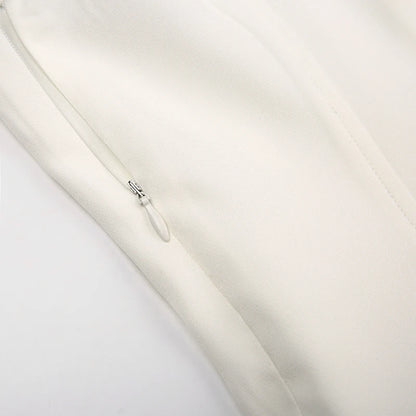 Fashion Chic Fold White Pleated Dress Mini Pins Up Birthday Party Sundress Strappy Corset Summer Dress - The Clothing Company Sydney