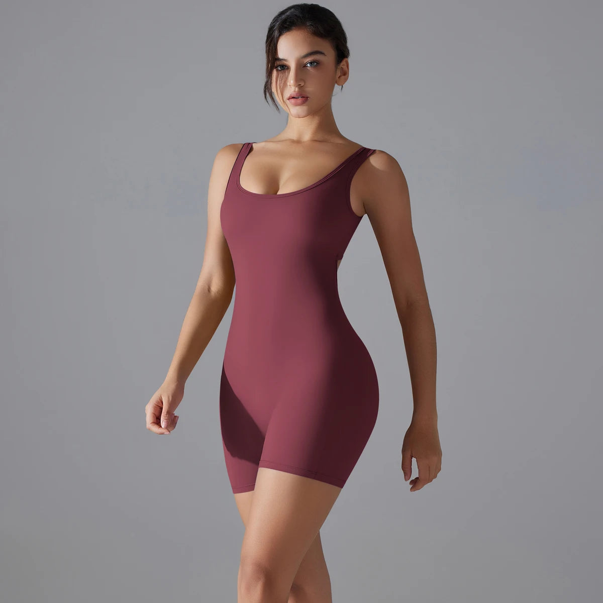 One Piece V Back Sports Jumpsuit Gym Romper Sleeveless Sportswear Bodysuit Women's Casual One-Piece Suit Yoga Clothing Set The Clothing Company Sydney