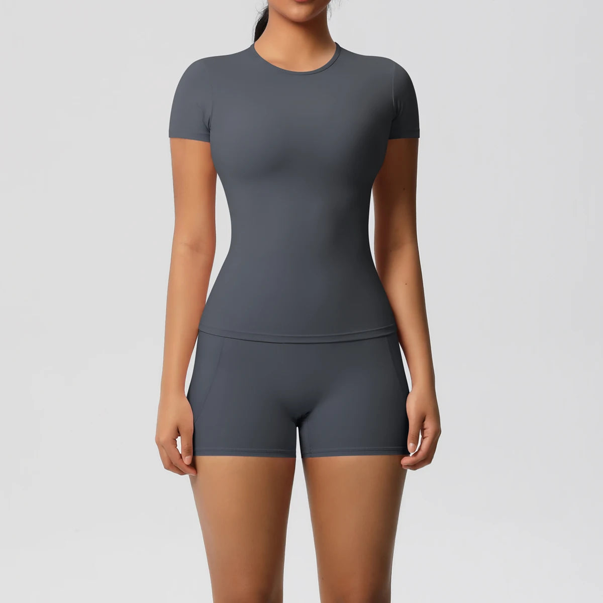 Workout Sportswear 2 Piece Piece Female Yoga Shirt Push Up Workout Clothes Outdoors Sport  High Waist  Fitness Sport Shorts - The Clothing Company Sydney