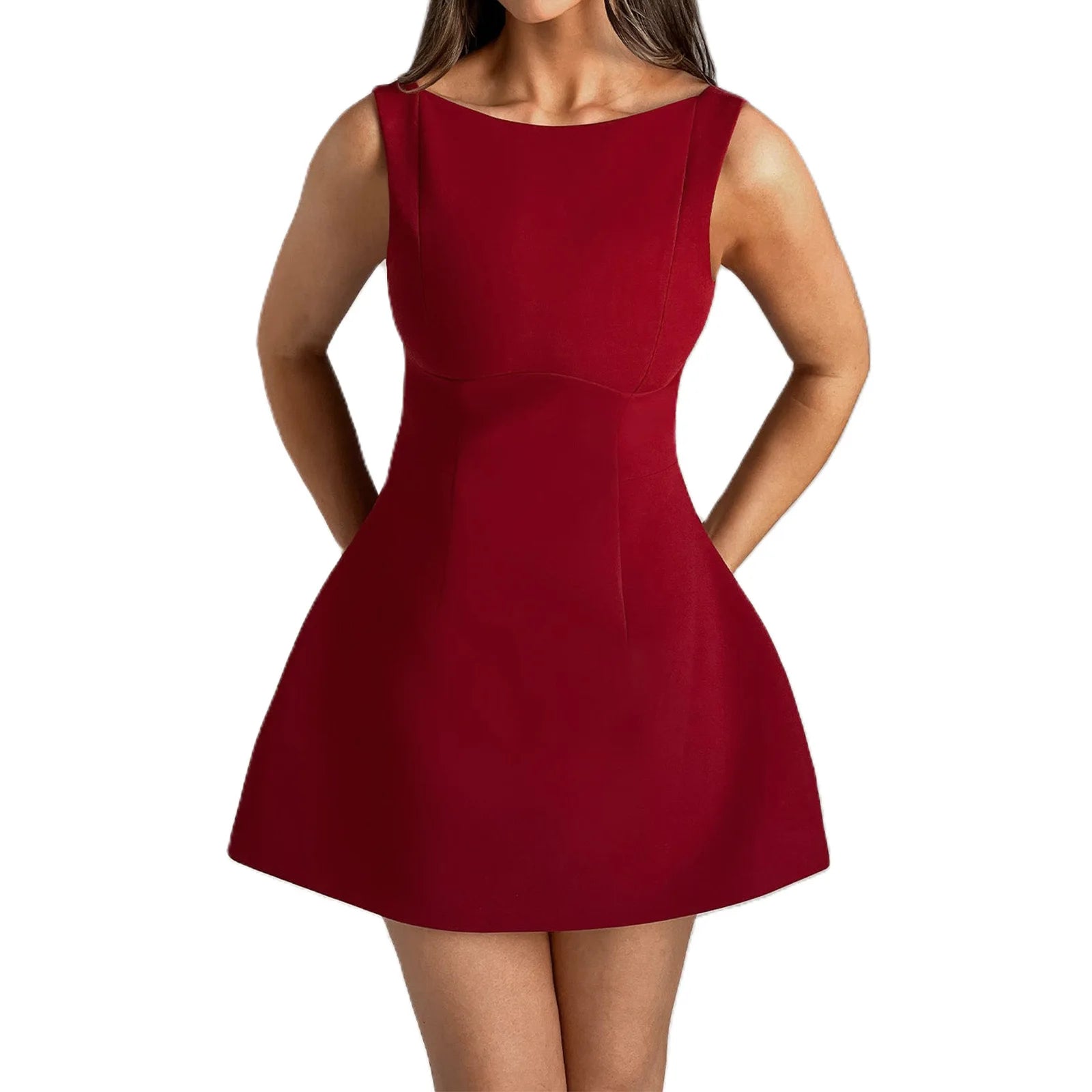 Women's Summer Short Backless Wedding Party Elegant Casual White Slip Sundress Sleeveless Dress - The Clothing Company Sydney