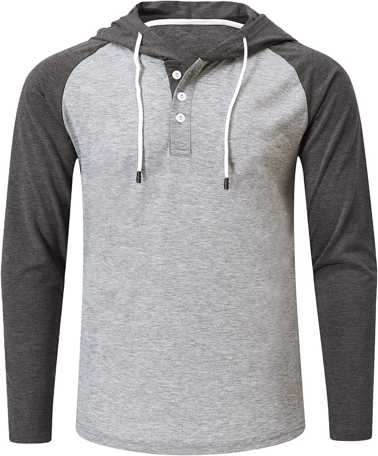 Men's Hoodies Sweatshirts Long Sleeve Solid Patchwork Single Breasted Drawstring Lightweight Casual Street Home Clothing Top The Clothing Company Sydney