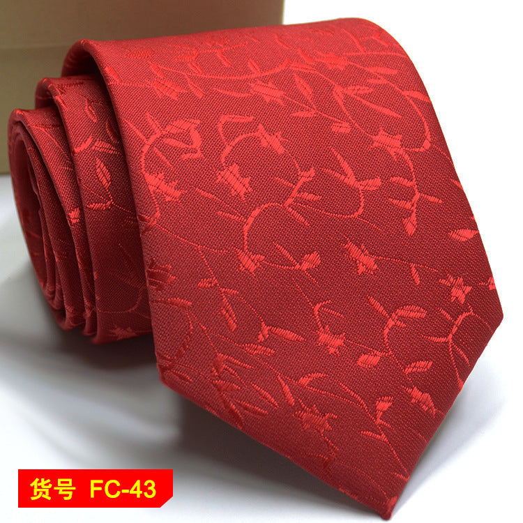 Men's Jacquard Ties – 7-8cm Floral & Solid Neckties The Clothing Company Sydney