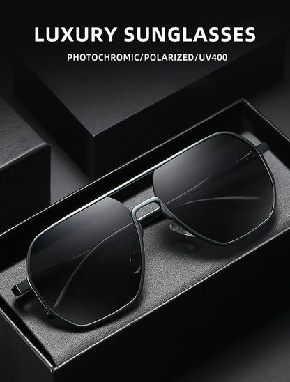 Fashion Aluminum Photochromic Sunglasses Men Women Polarised Sun Glasses Chameleon Anti-glare Driving Sunglasses - The Clothing Company Sydney