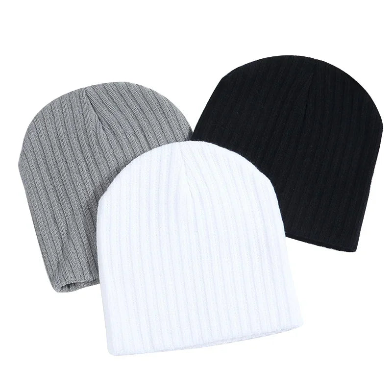 Skullies Beanies Keep Warm Unisex Hip Hop Black White Gray Winter Men Beanie Women Knitted Hat The Clothing Company Sydney