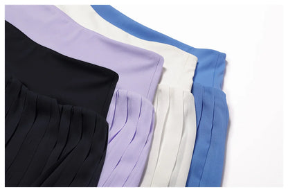 2 Piece Women's Gym Clothes Running Sports Fitness Breathable Yoga Tennis Top and Skirt Set - The Clothing Company Sydney