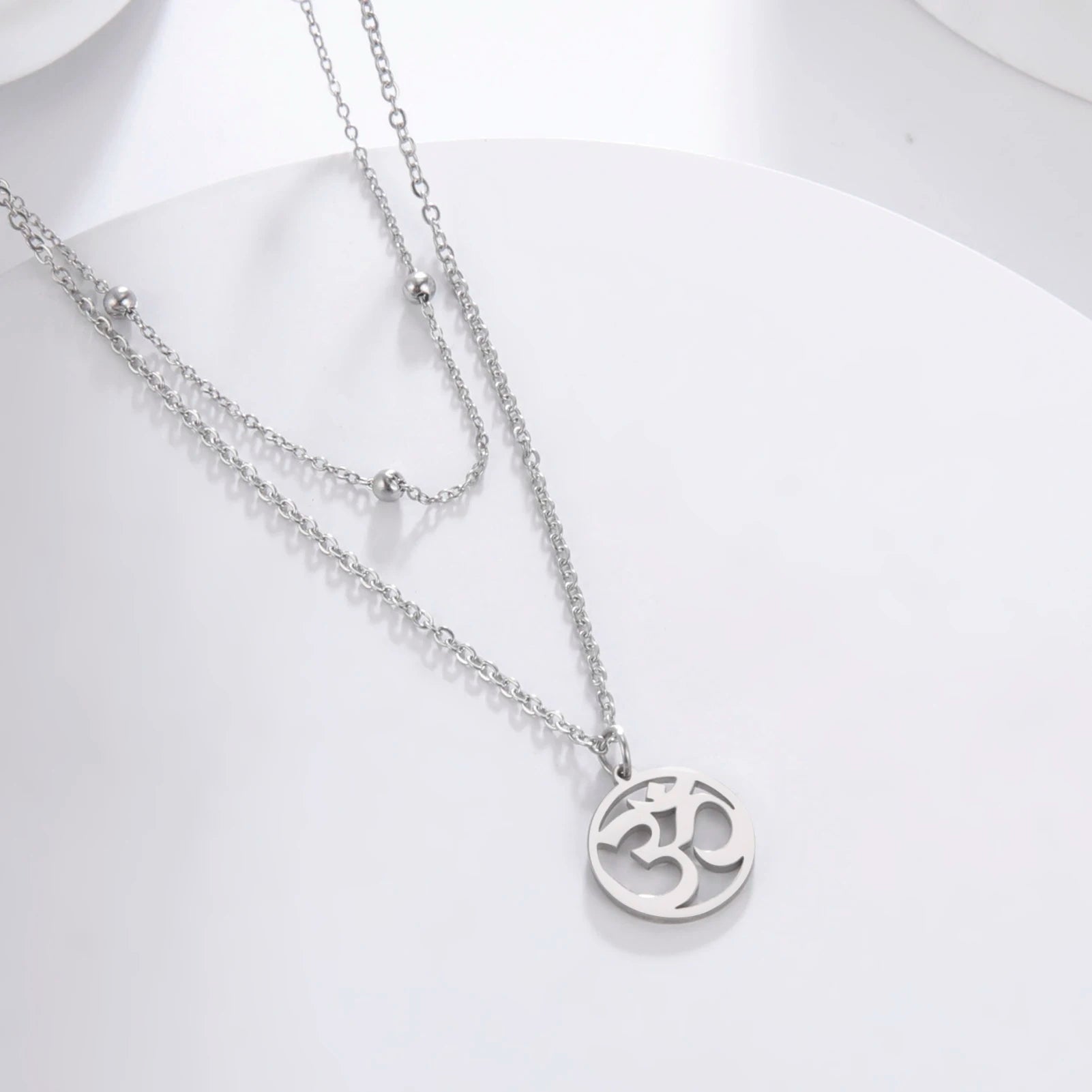 Hindu Yoga Om Aum Necklace For Men Women Amulet Stainless Steel Jewellery Shiva Accessories - The Clothing Company Sydney