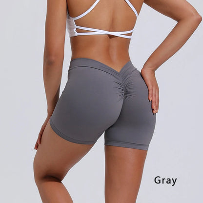 V-Back shorts High waist yoga women's training sports fitness pants Activewear Short - The Clothing Company Sydney