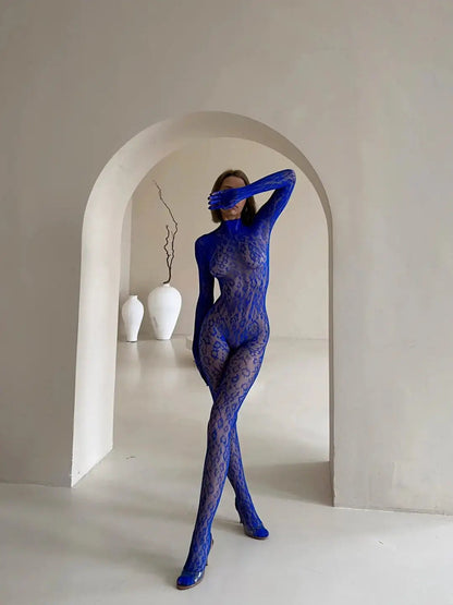 Backless Sheer Long Sleeve Jumpsuit Party Adult Doll One-Piece Cosplay Outfit Lingerie Set The Clothing Company Sydney