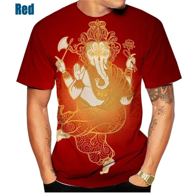Ganesha T Shirts 3D Print Pillaiyar Vinayagar T shirt Men's Women's Kids Apparel Short Sleeve Breathable Streetwear Tops The Clothing Company Sydney