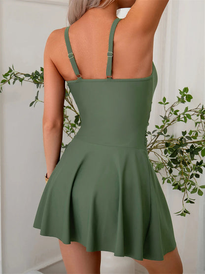 Mesh Pleated Monokini One Piece Swimsuit Solid Swimwear Beach Dress Swimming Bodysuit Beachwear The Clothing Company Sydney