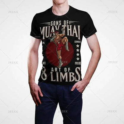 Muay Thai Gym Graphic T Shirt For Men Women Kids 3D Thai Boxing Sports Tee Shirts Streetwear Short Sleeves Quick Dry Top - The Clothing Company Sydney