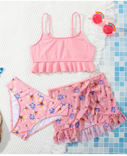 Flower Print Girls Swimwear Kids Children 3 Piece Swimsuit Cover Up Set Teens Swimming Suit The Clothing Company Sydney