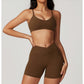 Women's Yoga Gym Activewear 2 Piece Set Sport Suit Workout Short Sleeve Crop Top High Waist Leggings Short Fitness Sports Wear
