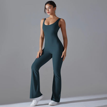 V Back Jumpsuit Gym Set Women Training Yoga Suit Sportswear Sports Fitness Rompers Stretch Workout Bodysuits The Clothing Company Sydney