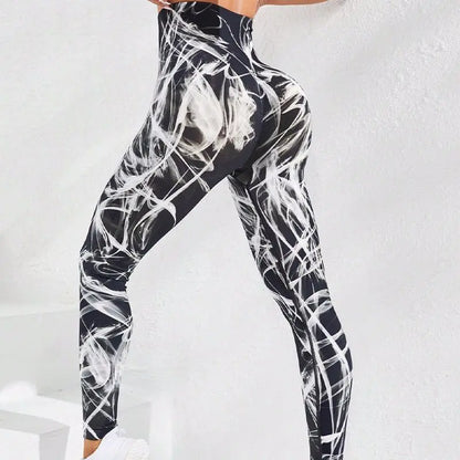3D Print Tie Dye Sports Women Seamless High Waist Fitness Push Up Leggings Gym Clothing Workout Tights Pants - The Clothing Company Sydney