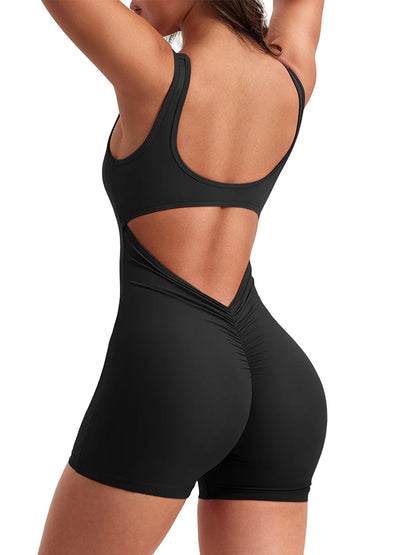 Summer Playsuit Women's Yoga Sleeveless One Piece Sports Shorts Fitness Jumpsuit Activewear - The Clothing Company Sydney