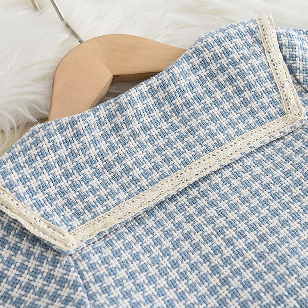 3 Piece Girls Clothes Spring Autumn New Girls Plaid Vest Dress Retro Outwear Coat Fashion Baby Party Outfits Set The Clothing Company Sydney