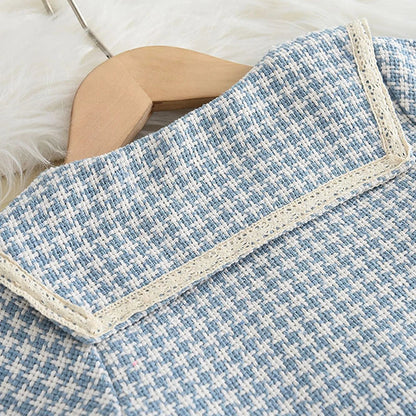 3 Piece Girls Clothes Spring Autumn New Girls Plaid Vest Dress Retro Outwear Coat Fashion Baby Party Outfits Set The Clothing Company Sydney