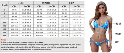 Summer Two Piece Swimsuit Vintage Floral Print Swimwear Female Tankini Sets Deep V Beach Wear Women Swimming Bathing Suit - The Clothing Company Sydney