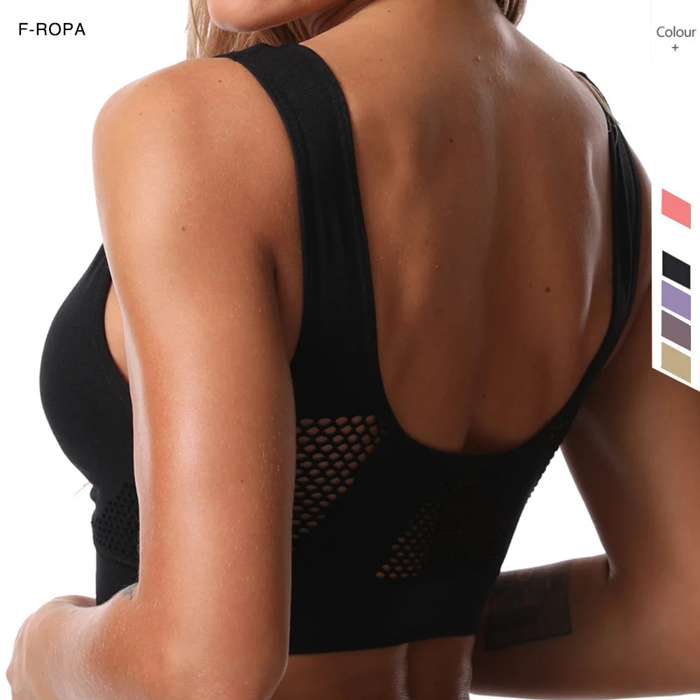Seamless Mesh Women Sports Bras Fitness Gym Running Underwear Shockproof Bra Wireless Plus Size Crop Top Breathable Yoga Bra The Clothing Company Sydney