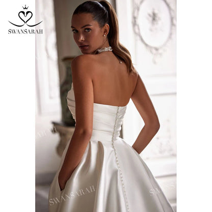 Off the Shoulder A-Line Wedding Dress Long Sleeve Pearl Princess Bride Gown Dress The Clothing Company Sydney