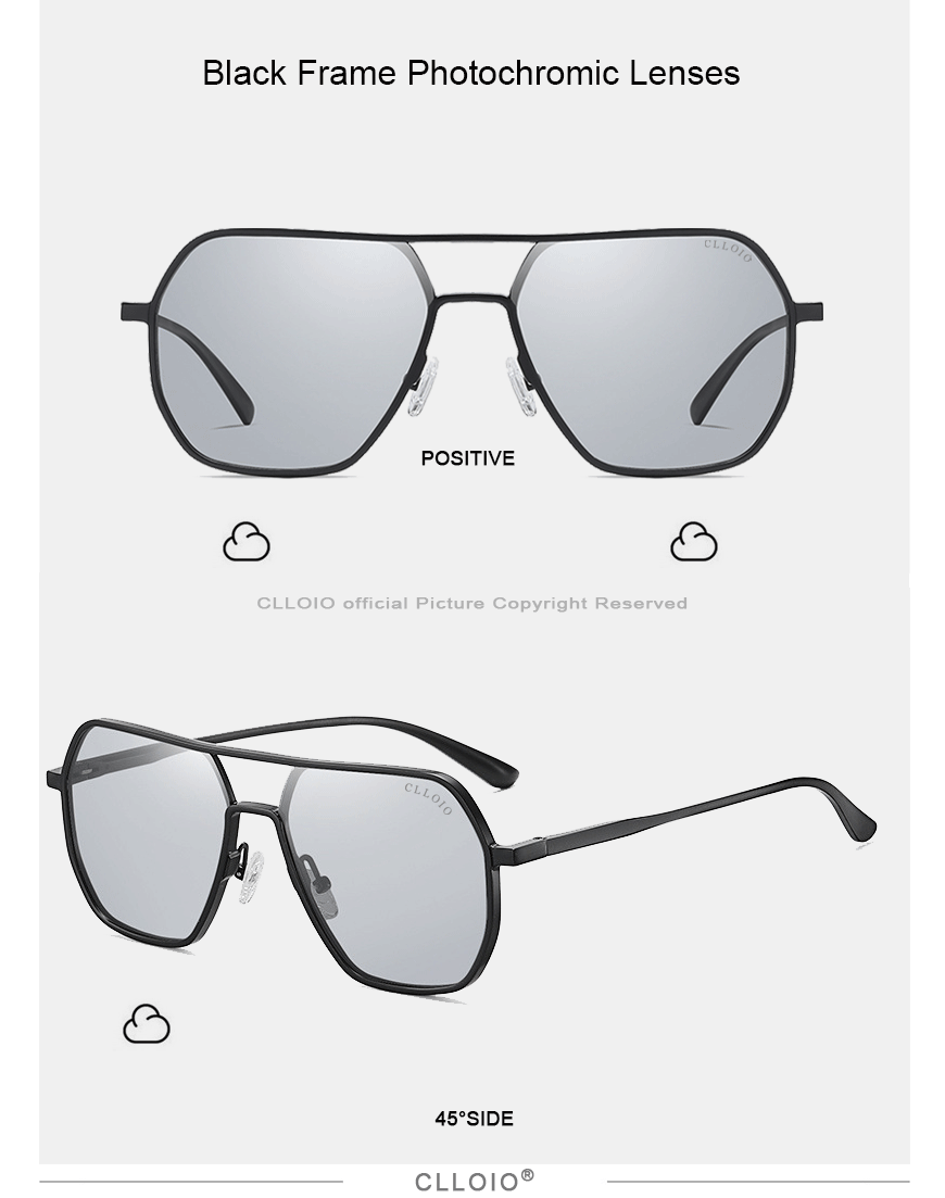 Fashion Aluminum Photochromic Sunglasses Men Women Polarised Sun Glasses Chameleon Anti-glare Driving Sunglasses - The Clothing Company Sydney