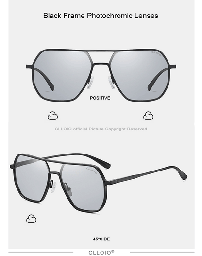 Fashion Aluminum Photochromic Sunglasses Men Women Polarised Sun Glasses Chameleon Anti-glare Driving Sunglasses - The Clothing Company Sydney