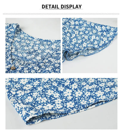 Vintage Floral Dresses for Women Elegant Loose Slit Summer Beach Holiday Leisure Long High Waist Print Dress - The Clothing Company Sydney