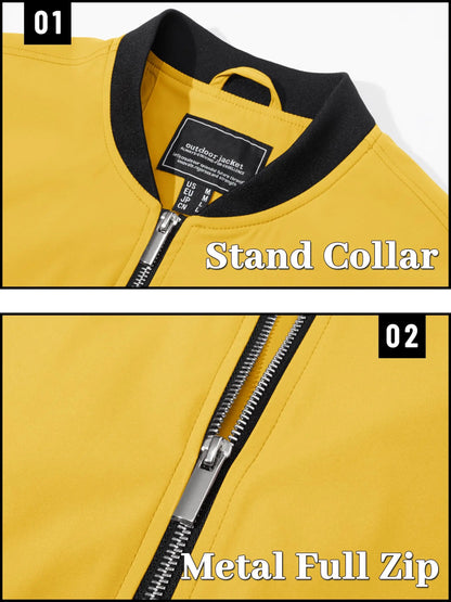 Lightweight Bomber Jackets Men's Waterproof Casual Jacket Outdoor Basketball Coats With Pocket Windbreaker - The Clothing Company Sydney