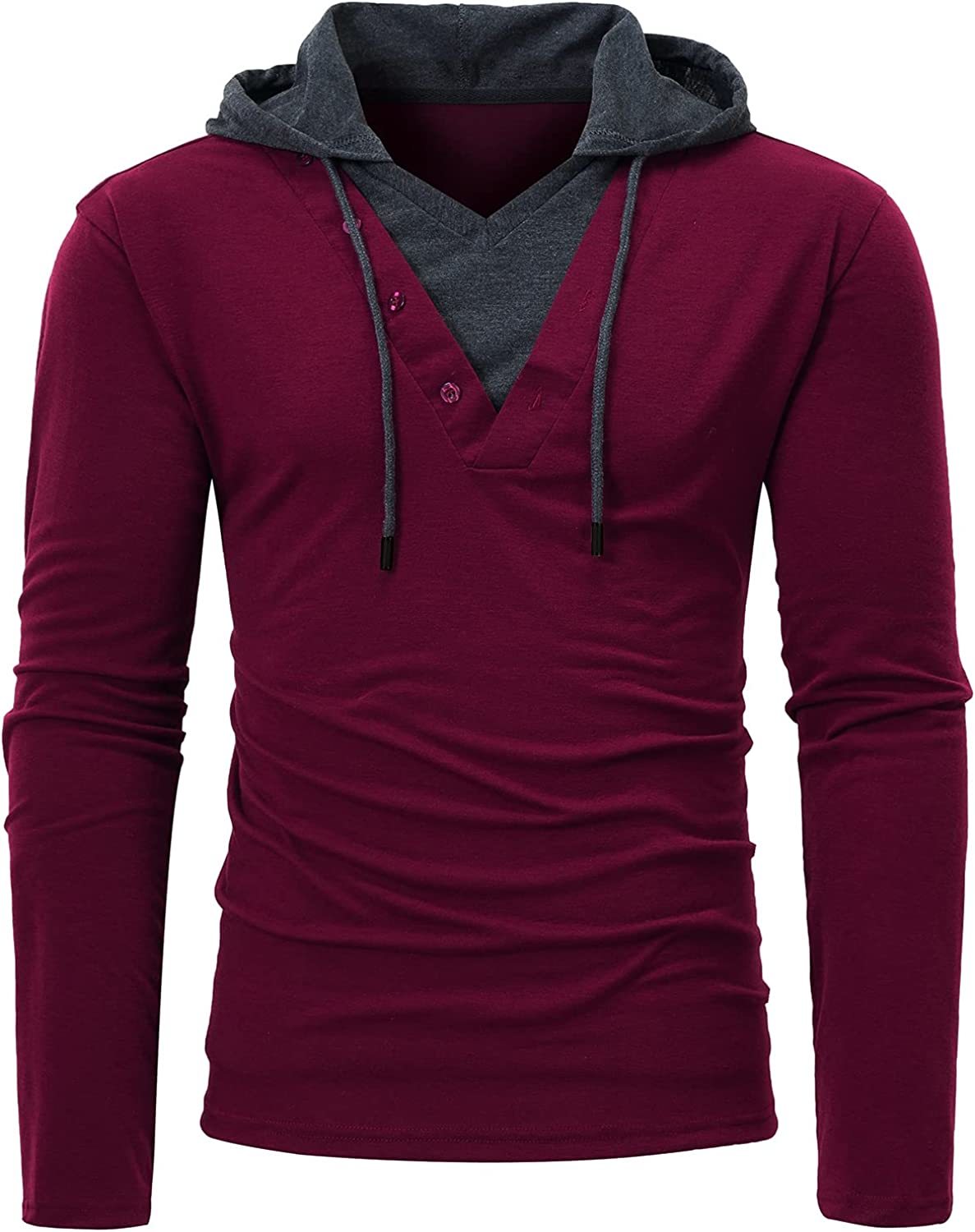 Men's Hoodies Sweatshirts Long Sleeve Solid Patchwork Single Breasted Drawstring Lightweight Casual Street Home Clothing Top The Clothing Company Sydney