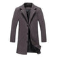 Single Breasted Lapel Long Coat Jacket Fashion Autumn Winter Casual Overcoat Plus Size Trench Men's Woolen Coats Solid Color - The Clothing Company Sydney
