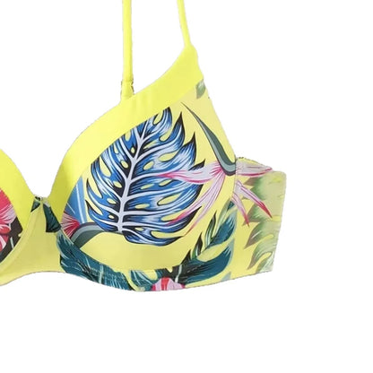 2 Piece Floral Print Swimsuit Beach Bikini Triangle Panty Swimwear Bikini Set - The Clothing Company Sydney