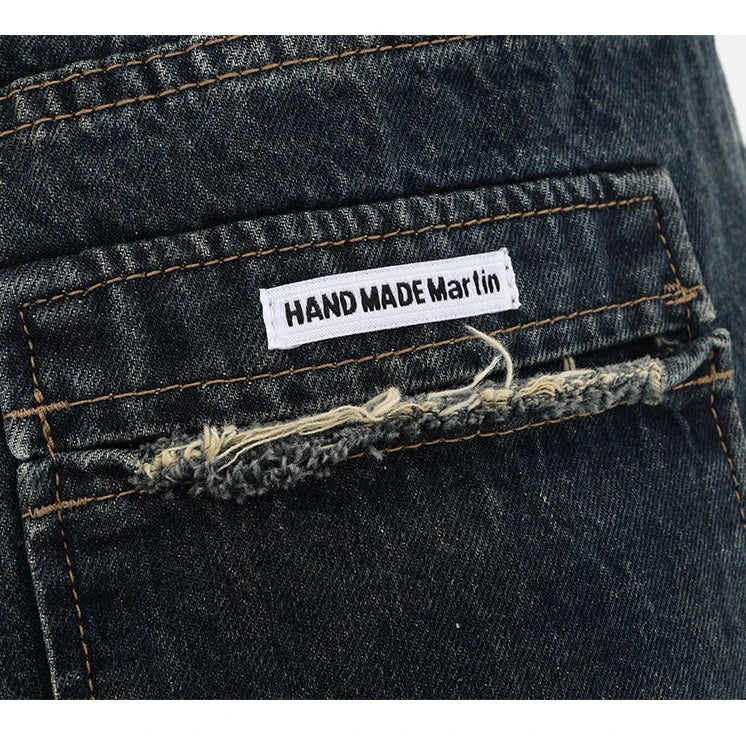 Women's Streetwear Retro High Waist Jeans Loose Wide Leg Denim Trousers Y2K Baggy Pants