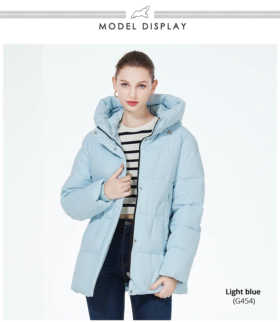 Women's Winter Jacket Warm Thicken Short Outwear Windproof Coat Long Sleeve Zipper Parka with Hood The Clothing Company Sydney