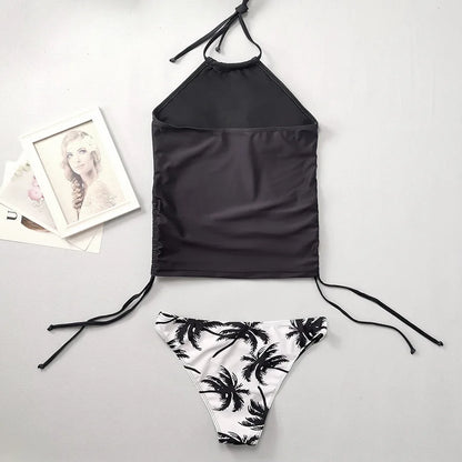 Print Tankini Set Tied Halter Swimsuit Women Swimwear Summer Backless Beach Bathing Suit The Clothing Company Sydney