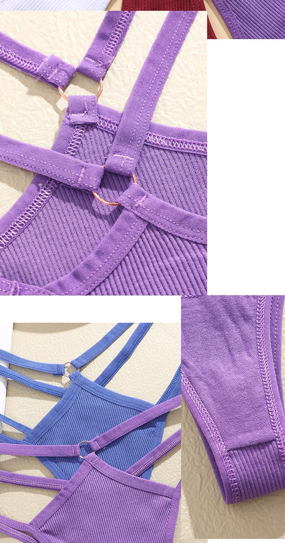 2 Piece Set Thongs Hollow Out G-String Low Waist Seamless Women's Panties Cotton Crotch Underwear Comfort Lingerie The Clothing Company Sydney