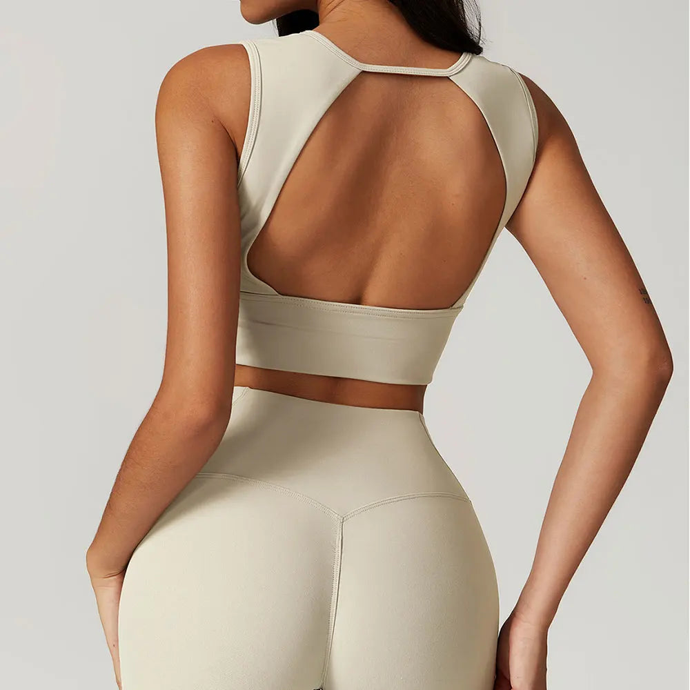 Women's Sports Bras Fitness Vest High Strength Sports Top Backless Yoga Bra Running Fitness Breathable Shockproof Yoga Bra The Clothing Company Sydney