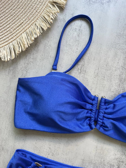 2 Piece Bandeau Bikini Push Up Swimsuit Swimwear Brazilian Bikini Set Thong Swim Suits Solid Beachwear The Clothing Company Sydney