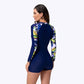 Long-Sleeve Surfing Suit One Piece Swimsuit Bathing Suit Quick Dry Adult Diving Clothes Women's Swimwear - The Clothing Company Sydney