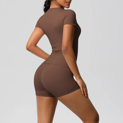 Workout Sportswear 2 Piece Piece Female Yoga Shirt Push Up Workout Clothes Outdoors Sport  High Waist  Fitness Sport Shorts - The Clothing Company Sydney