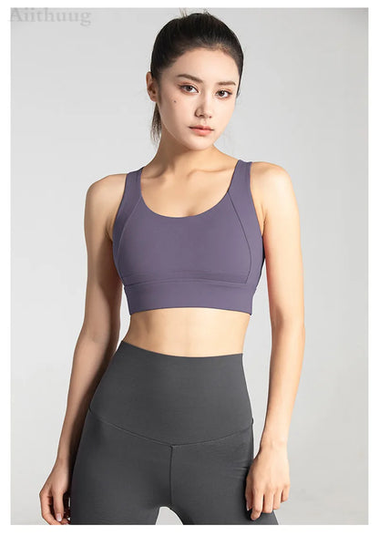 Sports Bra for Women Criss-Cross Back Padded Sports Yoga Bra with Removable Cups Gym Bra Top The Clothing Company Sydney