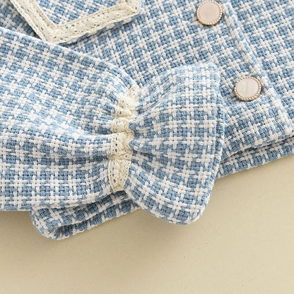 3 Piece Girls Clothes Spring Autumn New Girls Plaid Vest Dress Retro Outwear Coat Fashion Baby Party Outfits Set The Clothing Company Sydney