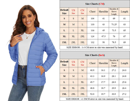 Warm Puffer Jackets Hooded Womens Full Zip Multi-pockets Quilted Jacket Winter Waterproof Camping Down Coat Lightweight Parka The Clothing Company Sydney