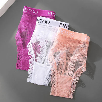 3 Pack Thong Lace Panties Thong Low Waist Underwear G String Underpants Lingerie Set - The Clothing Company Sydney