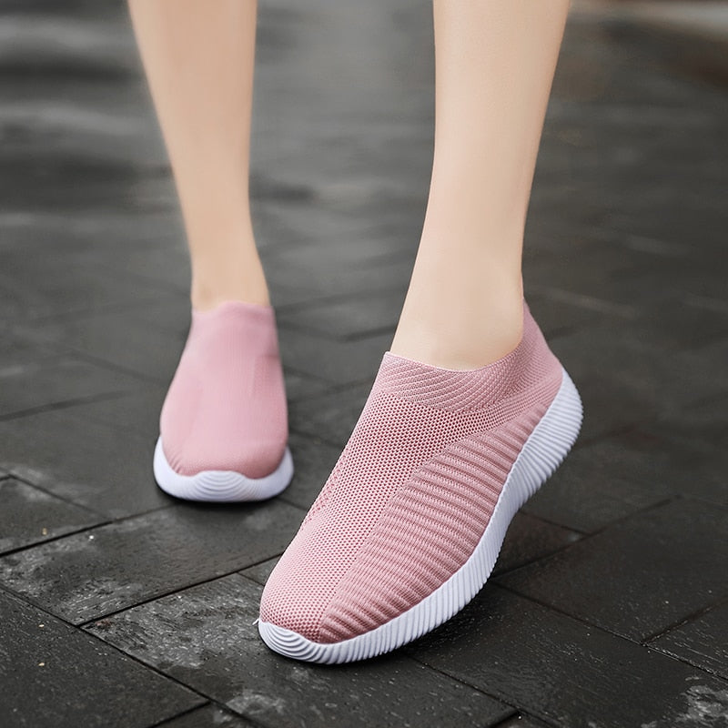 Women's Vulcanized Shoes Slip On Flats Shoes Female Loafers Walking Breathable Sneakers Trainers Ladies Shoes The Clothing Company Sydney