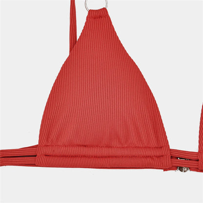Ribbed High Leg Cut Bikini Swimwear Swimsuit Two-piece Bikini set Bather Bathing Suit - The Clothing Company Sydney